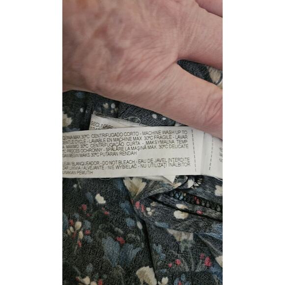 Zara Basic Black Dress XS Flowy Flounce Sleeves Black Floral Ruffles Whimsy Goth - Picture 10 of 12